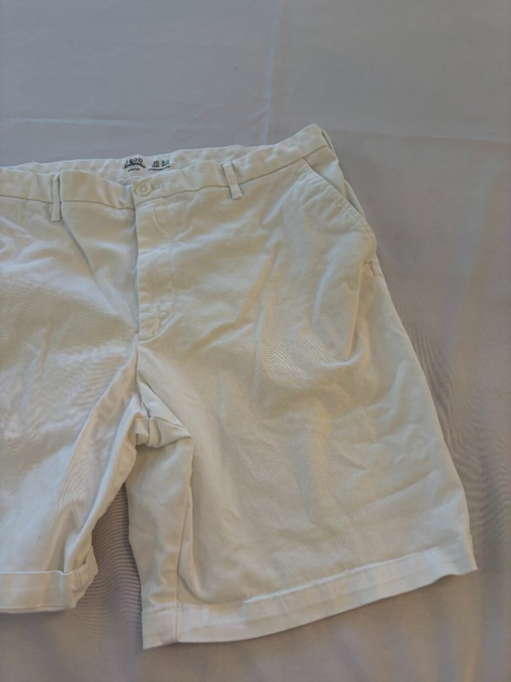 Men's Izod Saltwater Stretch 36 White Shorts